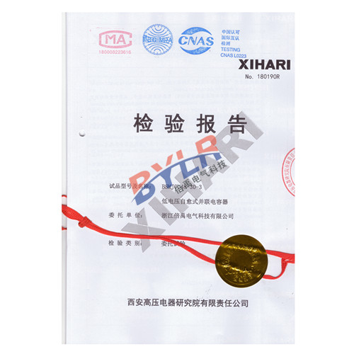 低压电容器试验报告